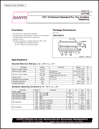 LC7150 datasheet: FCC 10-channel standart PLL for cordless telephone LC7150