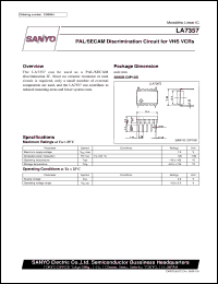 LA7357 datasheet: PAL/SECAM discrimination circuit for VHC VCR LA7357