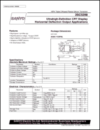 2SC5298 datasheet: NPN triple diffused planar silicon transistor, ultrahigh-deflection CTR display horizontal deflection output application 2SC5298