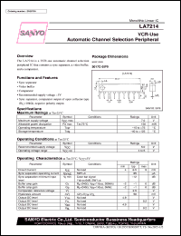 LA7214 datasheet: VCR-use automatic channel selection peripheral LA7214