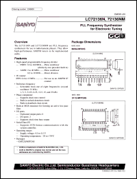 LC72136N datasheet: PLL frequency synthesizer for electronic tuning LC72136N