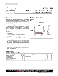 STK401-020 datasheet: AF power amplifier (15W+15W) STK401-020