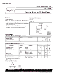 SVC233 datasheet: Varactor diode for FM band pager SVC233