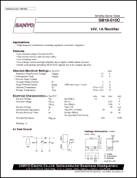 SB10-015C datasheet: Schottky barrier diode, 15V/1A rectifier SB10-015C