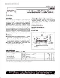 LA4906 datasheet: 17W, 2-channel BTL AF high-efficiency power amplifier for car audio system LA4906