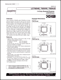 LC75834W datasheet: 1/4 duty general-purpose LCD driver LC75834W