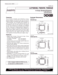 LC75834JE datasheet: 1/4 duty general-purpose LCD driver LC75834JE