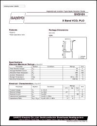 SVD101 datasheet: Hyperabrupt junction type GaAs varactor diode, X band VCO, PLO SVD101