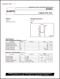 SVD201 datasheet: Hyperabrupt junction type GaAs varactor diode, X band VCO, PLO SVD201