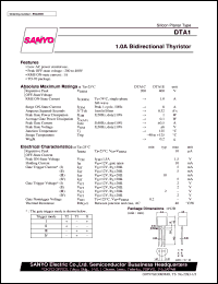 DTA1C datasheet: 200V/1A bidirectional thyristor DTA1C
