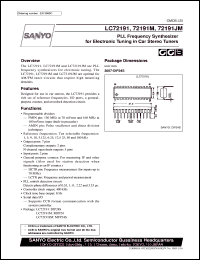 LC72191M datasheet: PLL frequency synthesizer for electronic tuning in car stereo tuners LC72191M