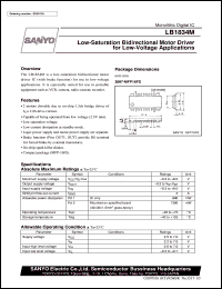 LB1834M datasheet: Low-saturation bidirectional motor driver for low-voltage application LB1834M