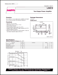 LA6516 datasheet: 2-output power amplifier LA6516