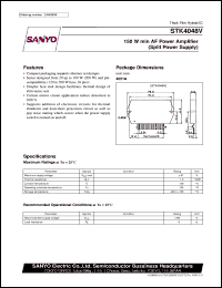 STK4048V datasheet: 150W AF power amplifier STK4048V