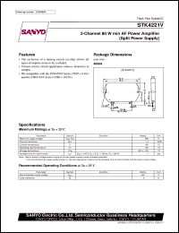 STK4221V datasheet: 2-channel 80W AF power amplifier STK4221V