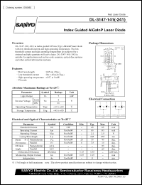 DL-3147-141 datasheet: Index guided ALGalnP laser diode DL-3147-141