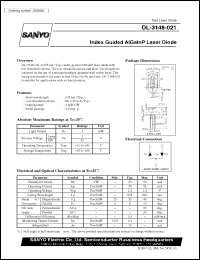 DL-3148-021 datasheet: Index guided ALGalnP laser diode DL-3148-021