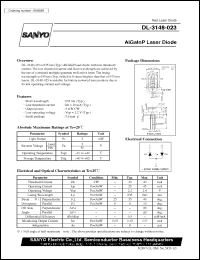 DL-3148-023 datasheet: ALGalnP laser diode DL-3148-023
