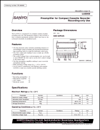 LA3242 datasheet: Preamplifier for compact cassette recorder (recording-only use) LA3242