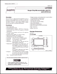 LC72322 datasheet: Single-chip microcontroller with PLL and LCD driver LC72322