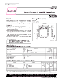 LC75842E datasheet: General-purpose 1/2 duty LCD display driver LC75842E