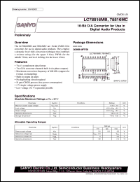 LC78816MC datasheet: 16-bit D/A converter for use in digital audio product LC78816MC