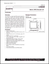 LC82220 datasheet: Motion JPEG decoder LSI LC82220