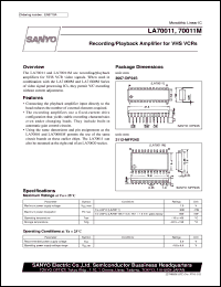 LA70011 datasheet: Recording/playback amplifier for VHS VCR LA70011