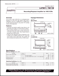 LA70011M datasheet: Recording/playback amplifier for VHS VCR LA70011M