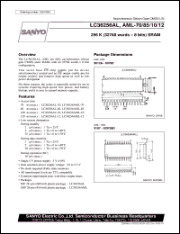 LC36256AL-10 datasheet: 256K (32768words x 8bit) SRAM LC36256AL-10