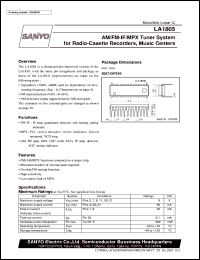 LA1805 datasheet: FM/AM-IF/MPX tuner system for radio-cassette recorder, music center LA1805