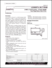 LC322271T-70 datasheet: 2MEG (131072words x 16bit) DRAM fast page mode, byte write LC322271T-70