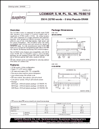 LC33832P-10 datasheet: 256K (32768word x 8bit) Pseudo-SRAM LC33832P-10