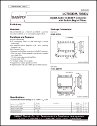 LC78833V datasheet: Digital audio 16-bit D/A converter with built-in digital filter LC78833V