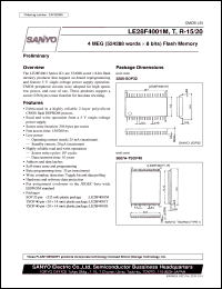 LE28F4001M-15 datasheet: 4MEG (524288words x 8bit) flash memory LE28F4001M-15