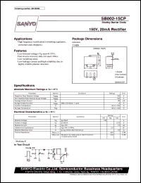 SB002-15CP datasheet: Shottky barrier diode, 150V/20mA rectifier SB002-15CP