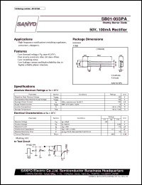 SB01-05SPA datasheet: Shottky barrier diode, 50V/100mA rectifier SB01-05SPA