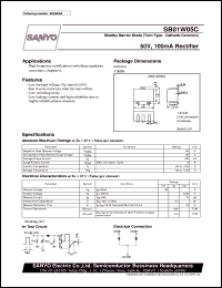 SB01W05C datasheet: Shottky barrier diode, 50V/100mA rectifier SB01W05C