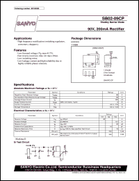 SB02-09CP datasheet: Shottky barrier diode, 90V/200mA rectifier SB02-09CP