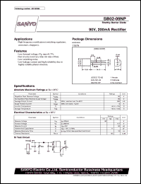 SB02-09NP datasheet: Shottky barrier diode, 90V/200mA rectifier SB02-09NP