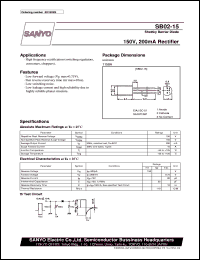 SB02-15 datasheet: Shottky barrier diode, 150V/200mA rectifier SB02-15