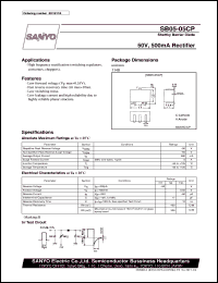 SB02-05CP datasheet: Shottky barrier diode, 50V/500mA rectifier SB02-05CP