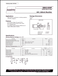 SB02-05NP datasheet: Shottky barrier diode, 50V/500mA rectifier SB02-05NP