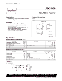 SB07-015C datasheet: Shottky barrier diode, 15V/700mA rectifier SB07-015C