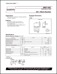 SB07-03C datasheet: Shottky barrier diode, 30V/700mA rectifier SB07-03C