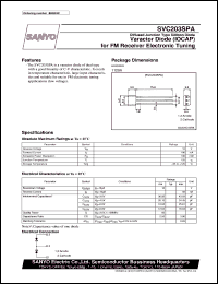 SVC203SPA datasheet: Varactor diode (IOCAP) for FM receiver electronic tuning SVC203SPA
