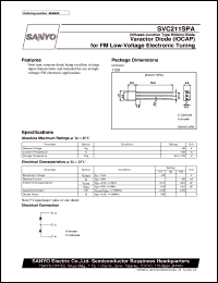 SVC211SPA datasheet: Varactor diode (IOCAP) for FM low-voltage electronic tuning SVC211SPA
