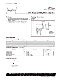 1SV233 datasheet: PIN diode for VHF, UHF, AGC use 1SV233