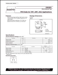 1SV251 datasheet: PIN diode for VHF, UHF, AGC use 1SV251