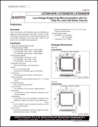 LC72341G datasheet: Low-voltage single-chip microcontroller with on-chip PLL and LCD driver circuit LC72341G